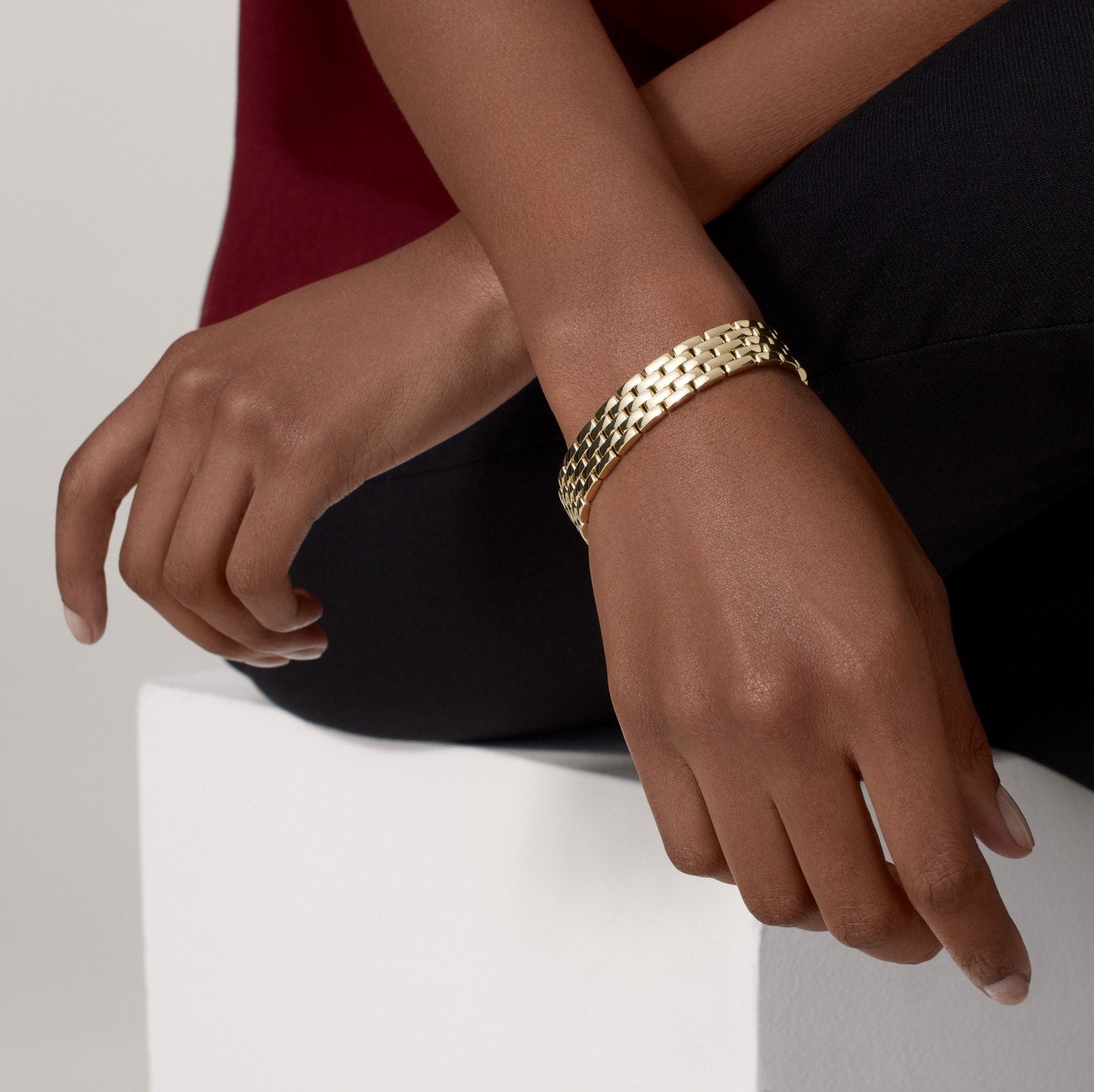 Bracelet Maillon Panthère, cinq rangs