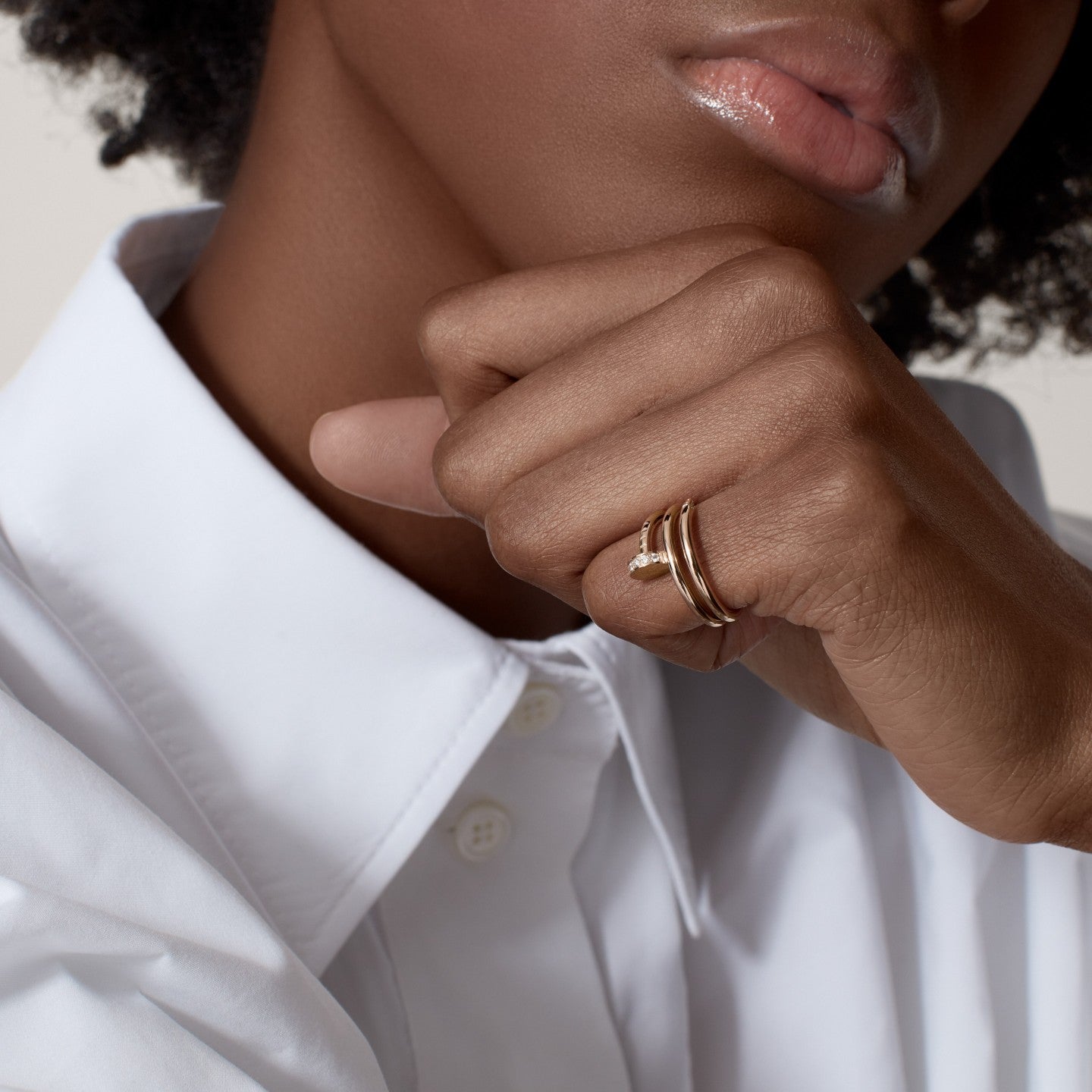 Bague Juste un Clou, double, diamants