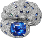 Bague Panthère de Cartier, saphir taille coussin, pavée