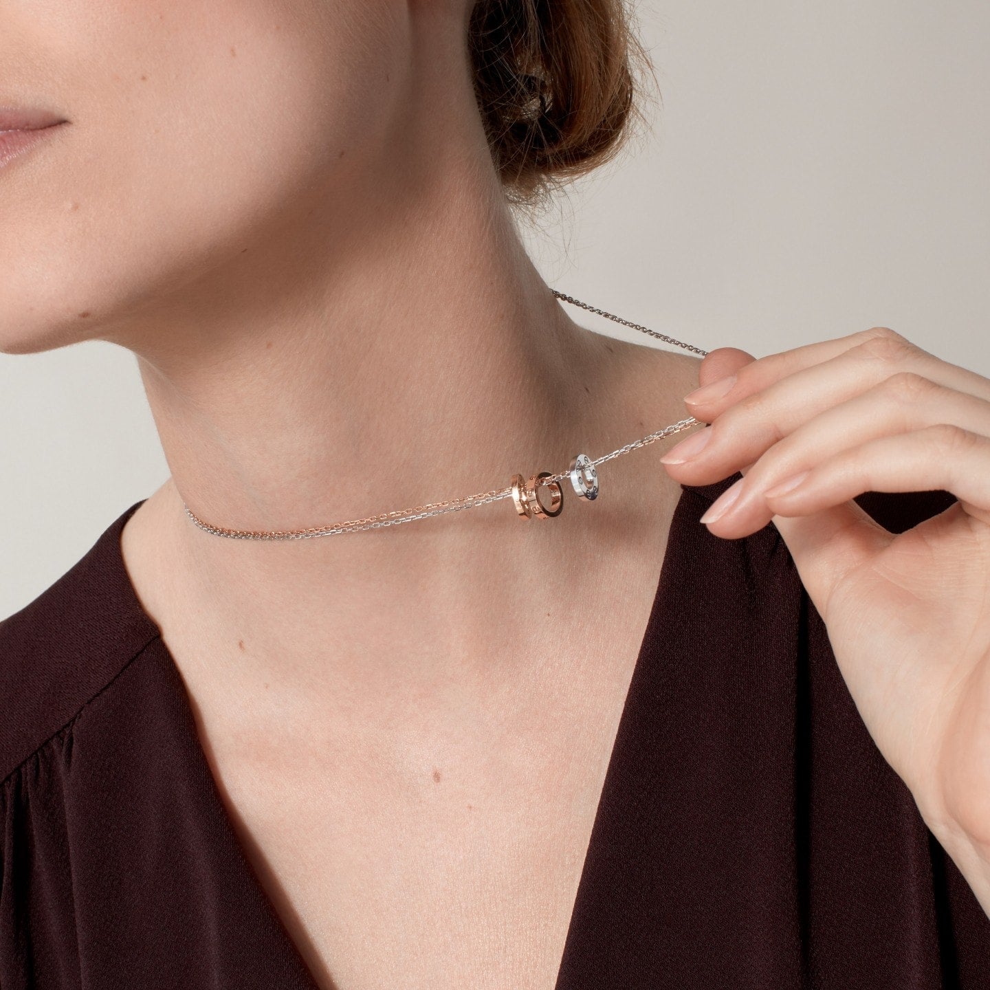Pendentif LOVE, 6 diamants