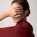 Bague Juste un Clou, double, semi-pavée