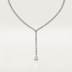Sautoir, diamant taille poire, pavé
