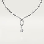 Sautoir, diamant taille poire, pavé