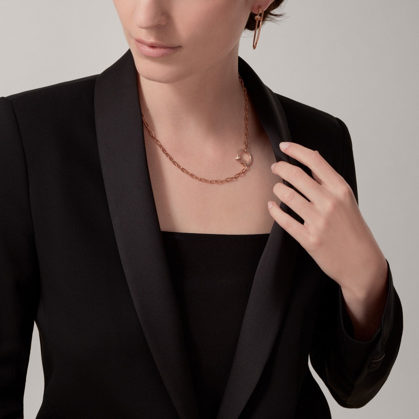 Créoles Juste un Clou, grand modèle, diamants