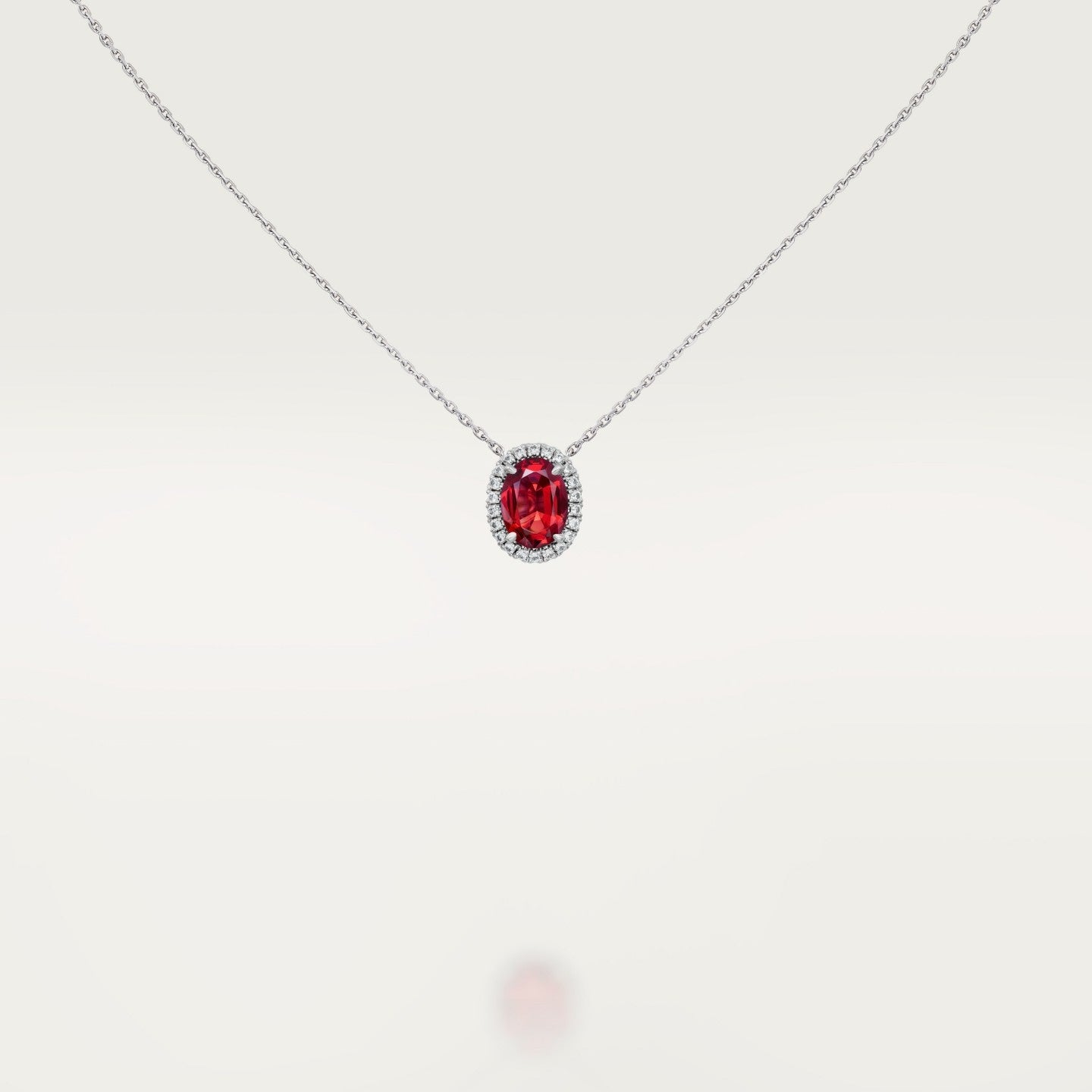 Pendentif Cartier Destinée, rubis taille ovale, pavé