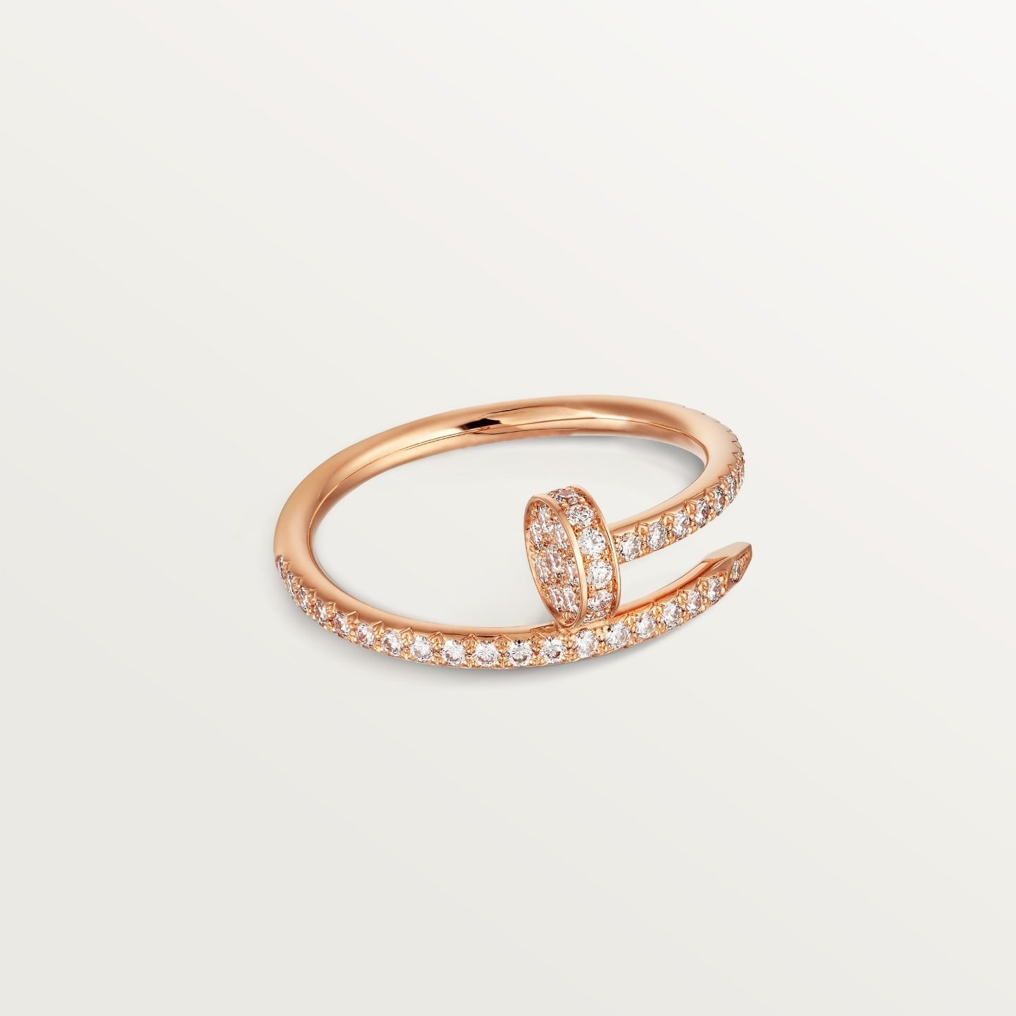 Bague Juste un Clou, petit modèle, semi-pavée