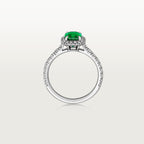 Solitaire Cartier Destinée, émeraude taille emeraude, pavé