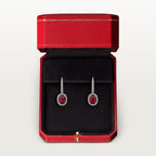 Boucles d'oreilles dormeuses Cartier Destinée, 2 rubis taille ovale, pavées