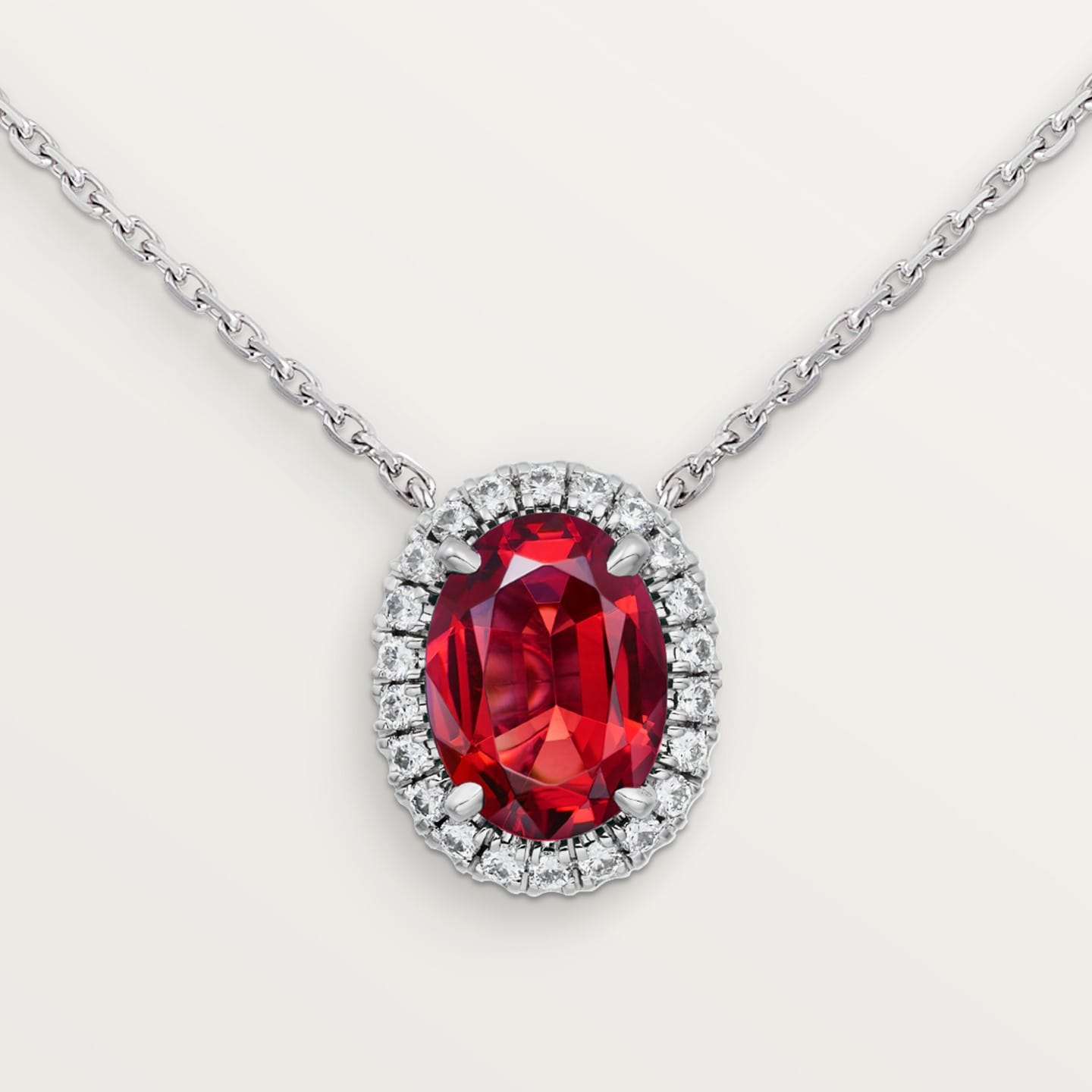 Pendentif Cartier Destinée, rubis taille ovale, pavé