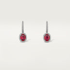Boucles d'oreilles dormeuses Cartier Destinée, 2 rubis taille ovale, pavées