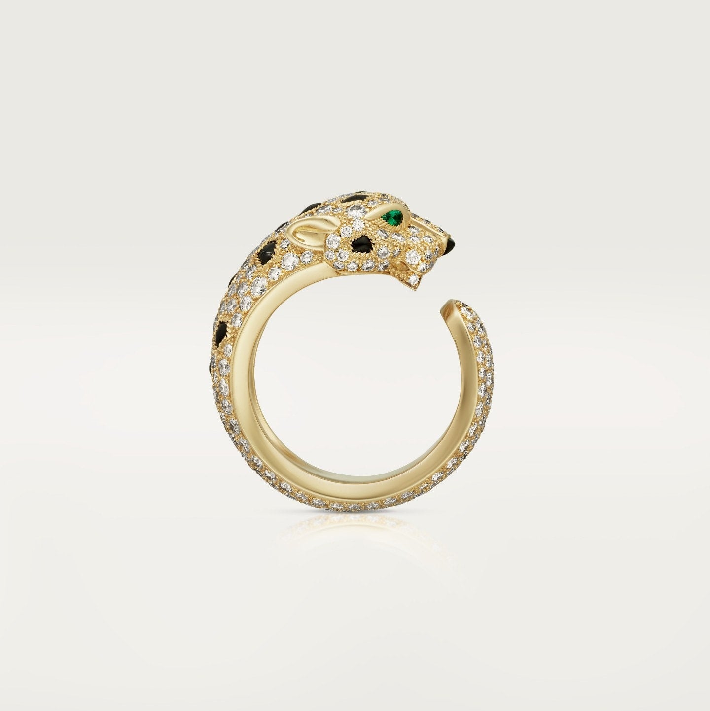 Bague Panthère de Cartier, moyen modèle, semi-pavée
