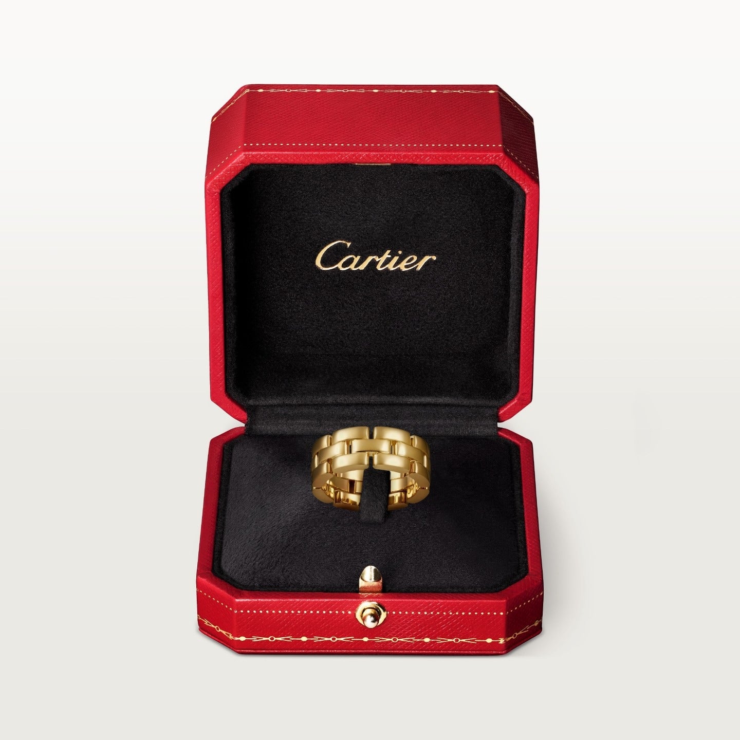 Bague Maillon Panthère, trois rangs