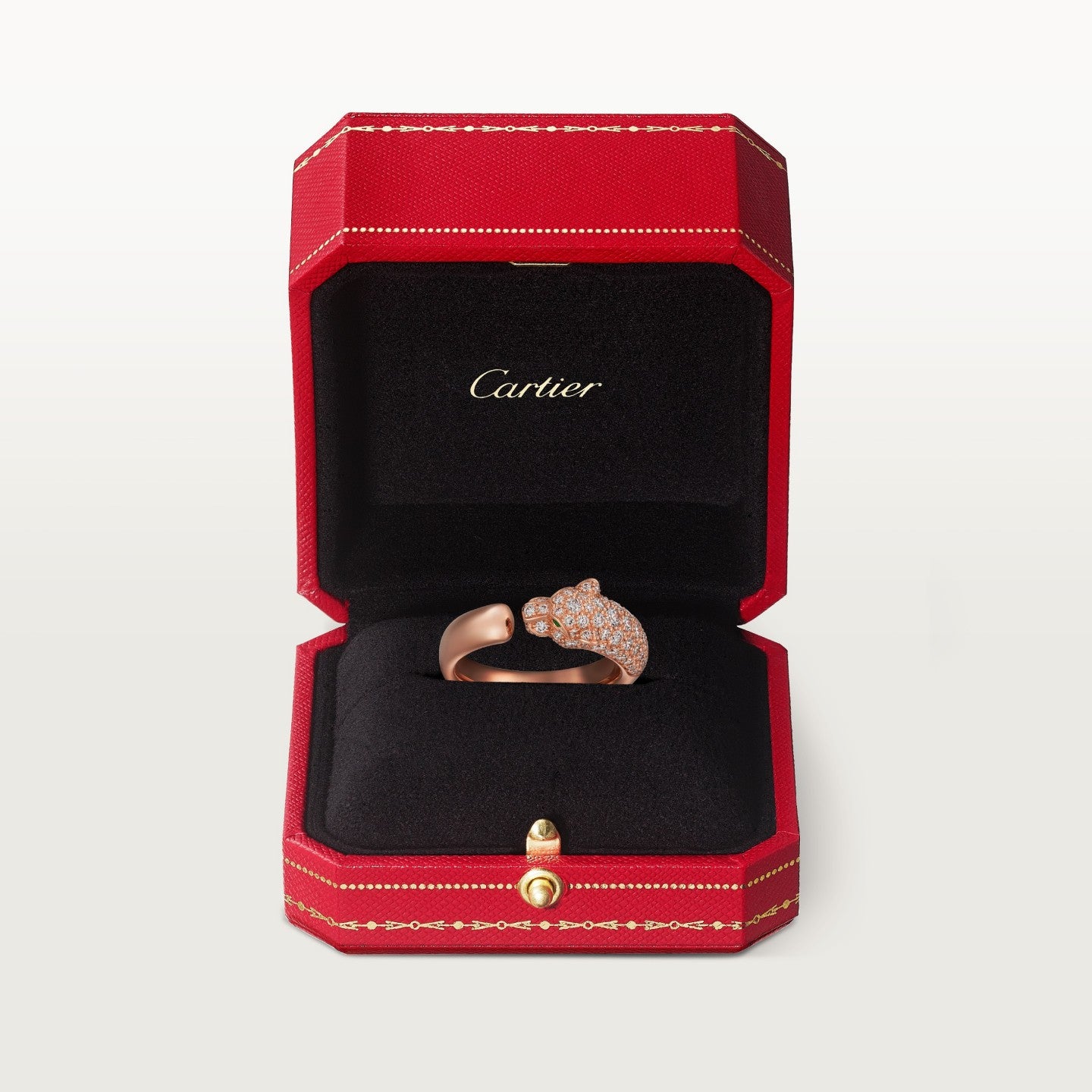 Bague Panthère de Cartier, petit modèle, semi-pavée