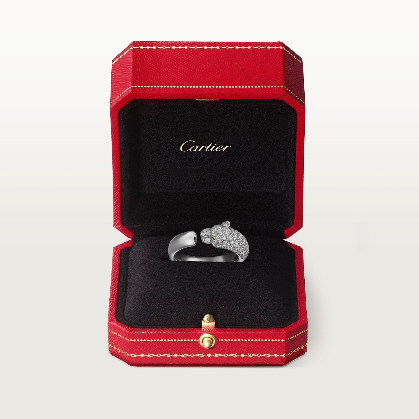 Bague Panthère de Cartier, petit modèle, semi-pavée