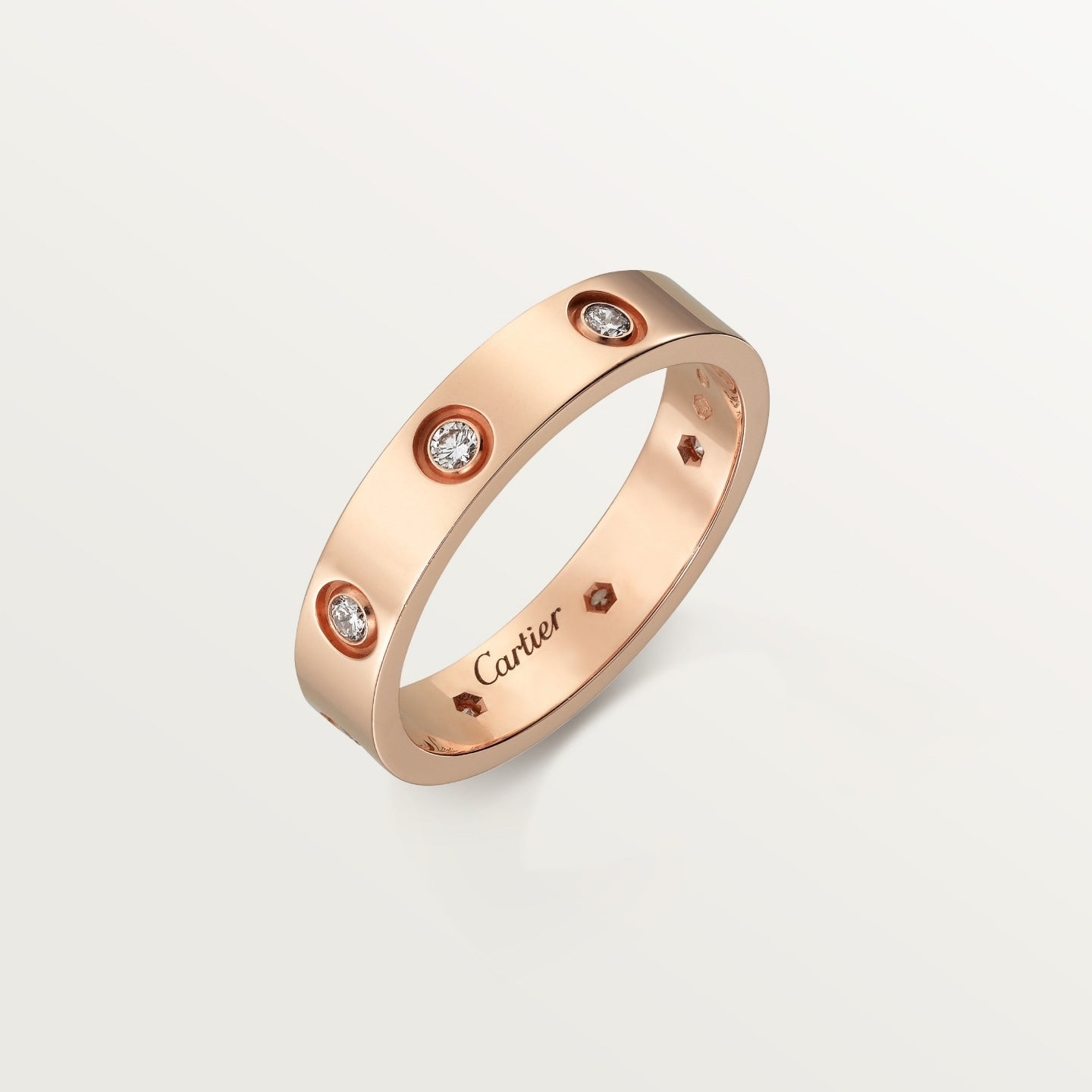 Bague LOVE, petit modèle, 8 diamants