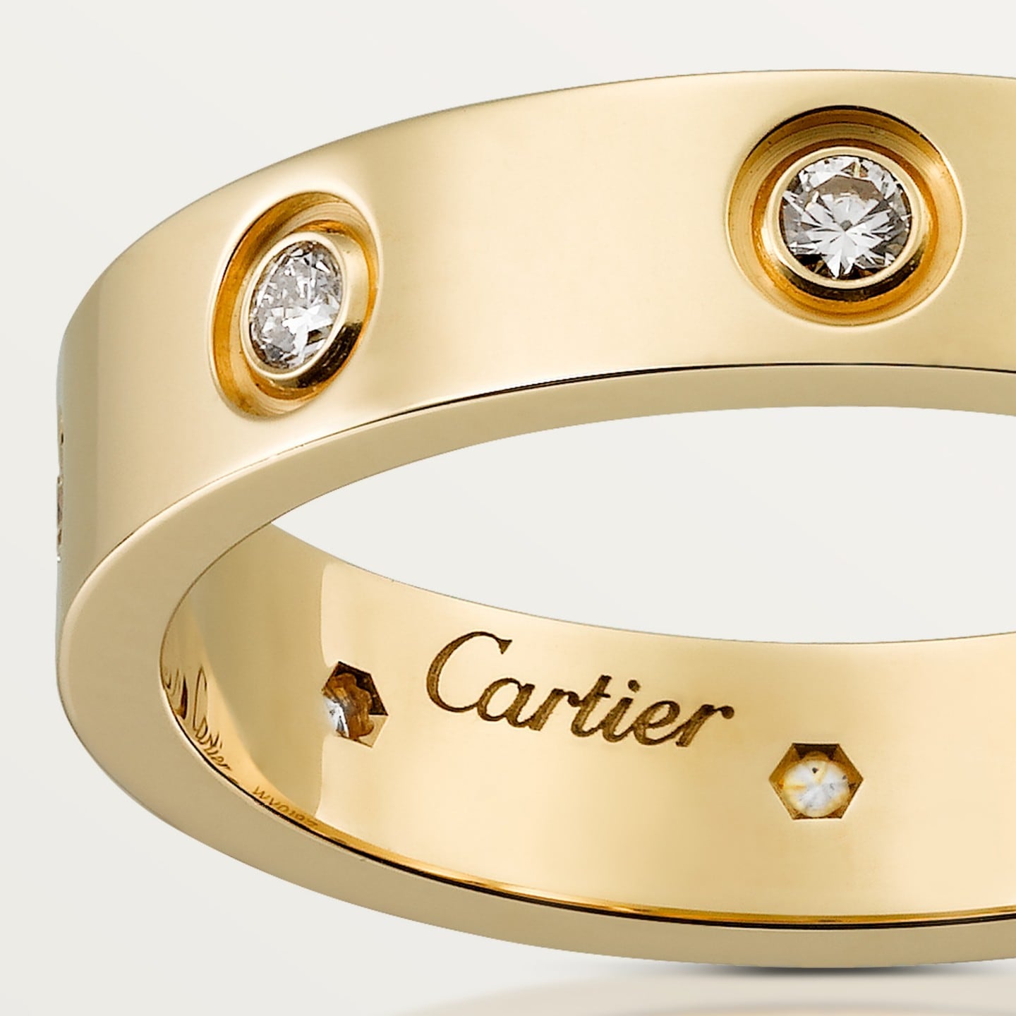Bague LOVE, petit modèle, 8 diamants