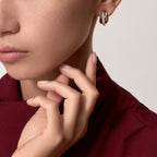 Boucles d'oreilles Trinity, modèle classique, semi-pavées