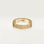 Bague LOVE, petit modèle, pavée