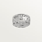Bague Maillon Panthère, trois rangs, semi-pavée
