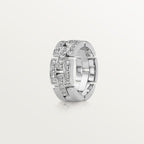 Bague Maillon Panthère, trois rangs, semi-pavée