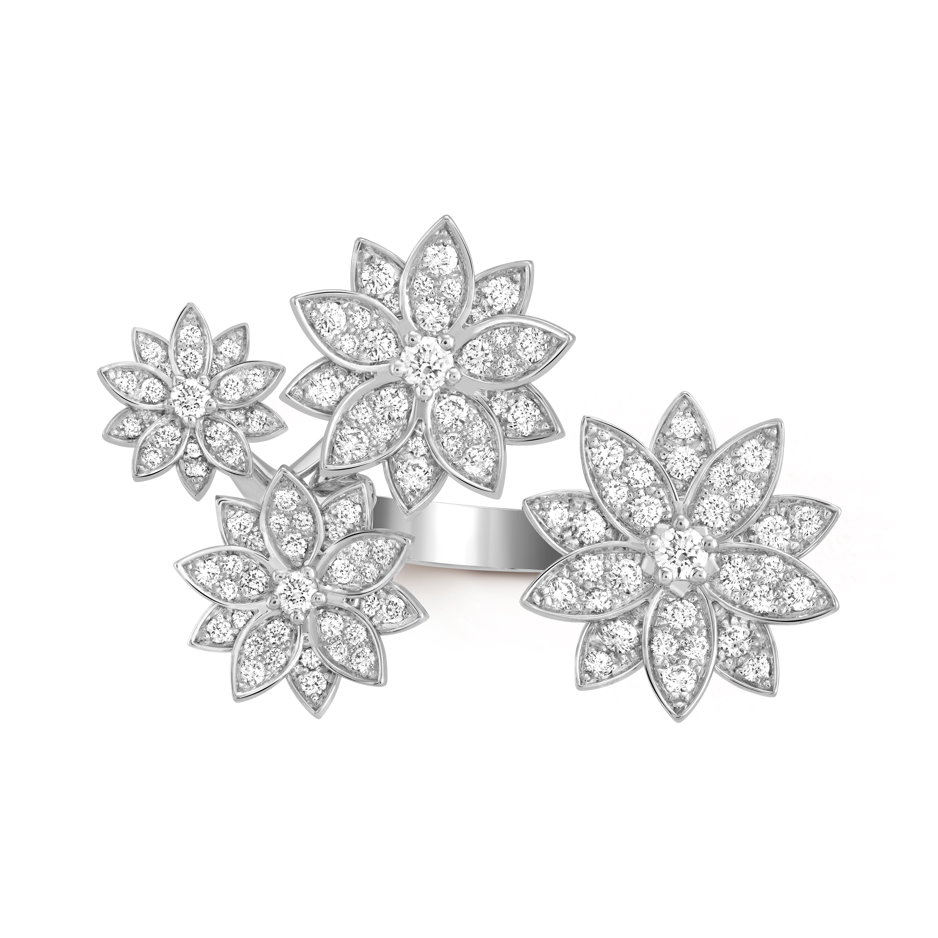 Bague Entre les Doigts Lotus, 4 fleurs