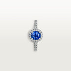 Solitaire Cartier Destinée, saphir taille ovale, pavé
