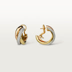 Boucles d'oreilles Trinity, modèle classique, semi-pavées