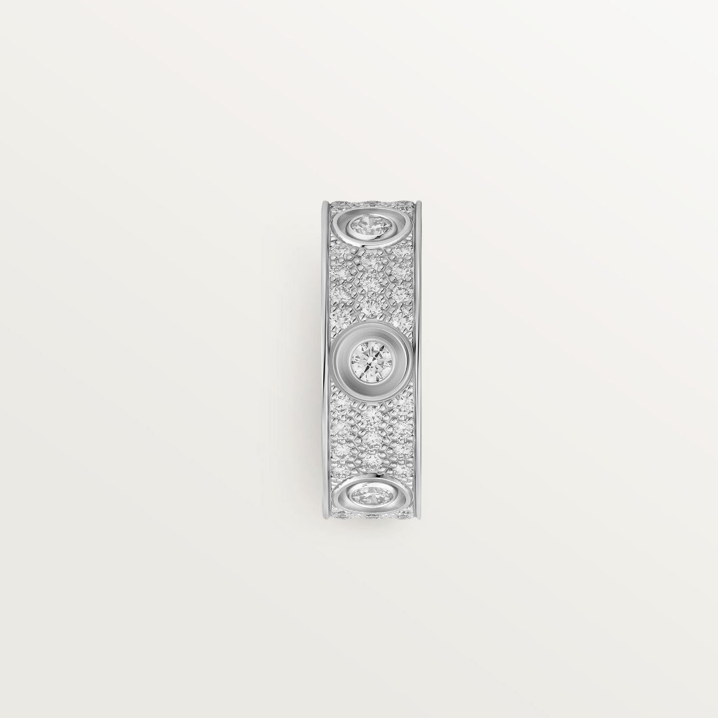 Bague LOVE, modèle classique, pavée, 6 diamants