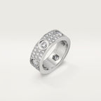Bague LOVE, modèle classique, pavée, 6 diamants