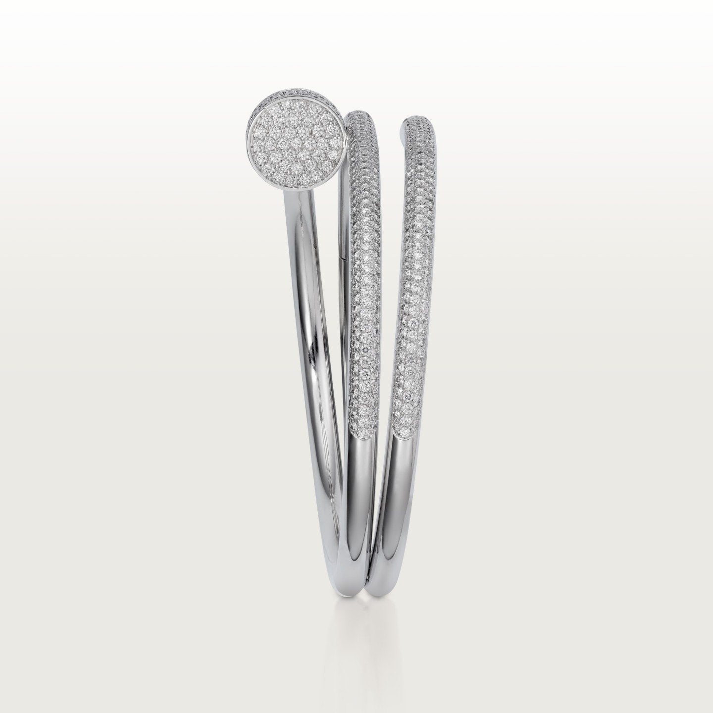 Bracelet Juste un Clou, double, semi-pavé
