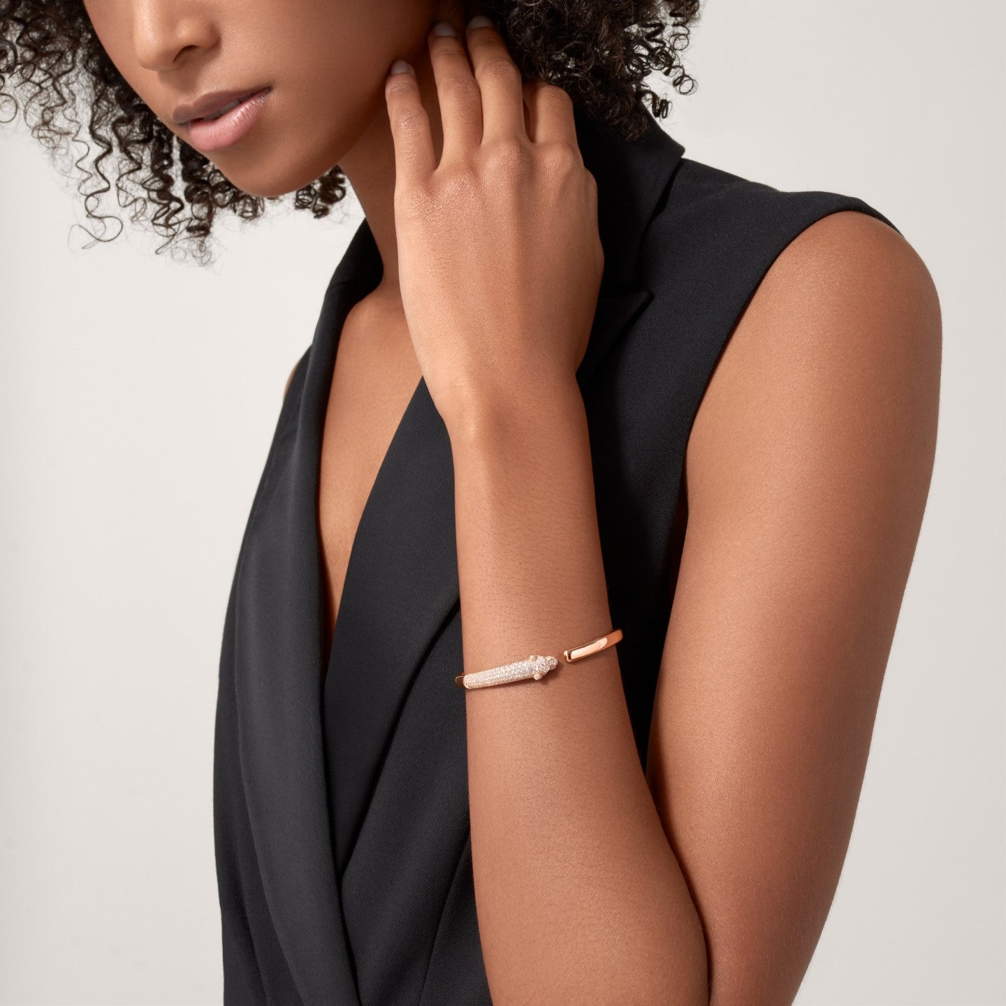 Bracelet Panthère de Cartier, petit modèle, semi-pavé
