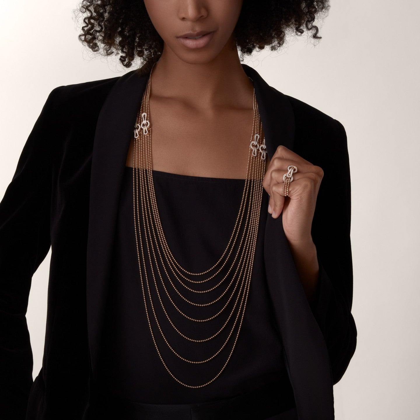 Bague Agrafe, semi-pavée