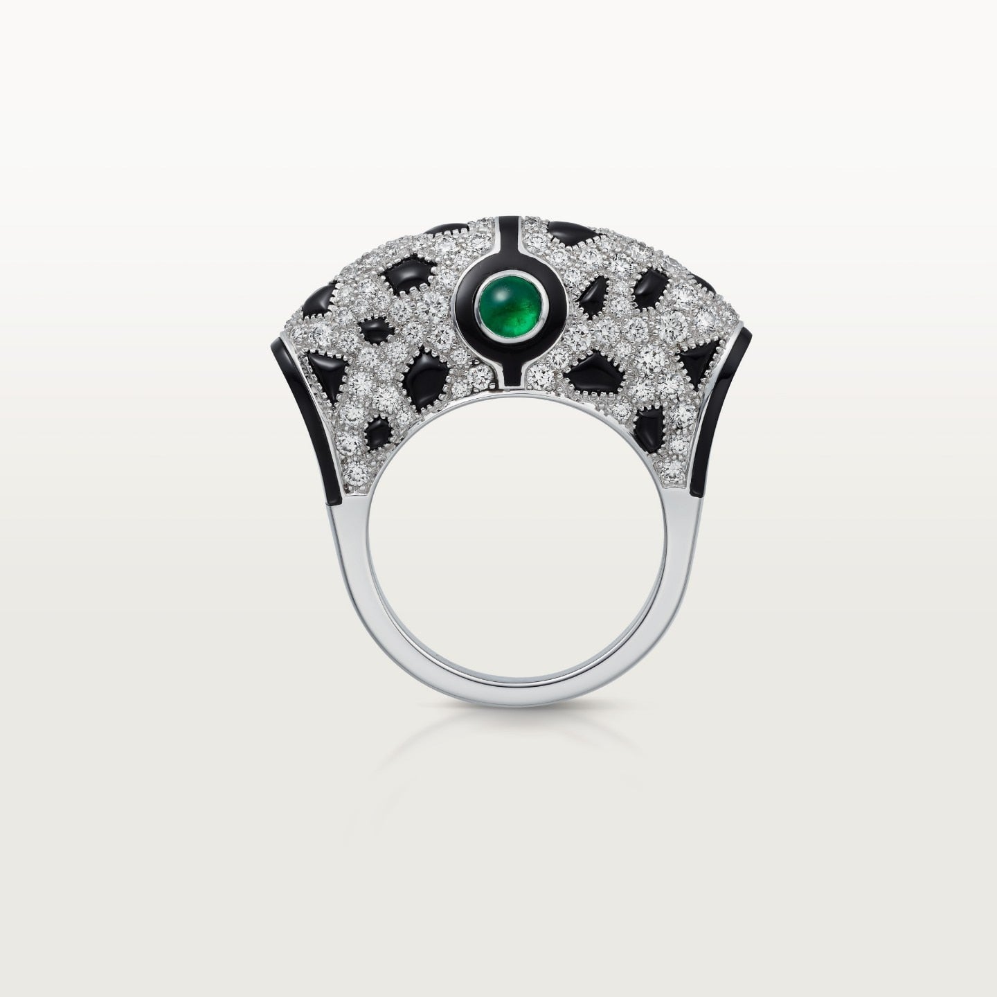 Bague Panthère de Cartier, émeraude, pavée