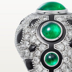 Bague Panthère de Cartier, émeraude, pavée