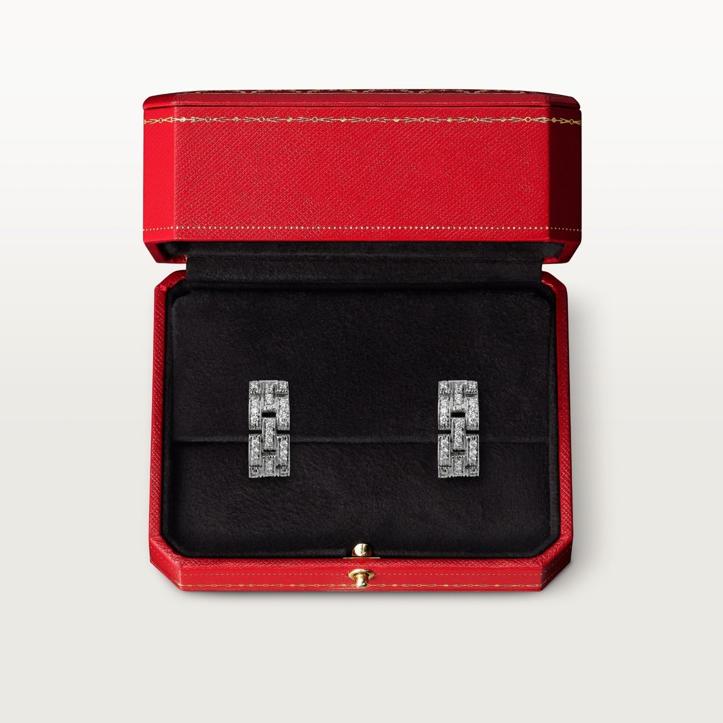 Boucles d'oreilles Maillon Panthère, pavées