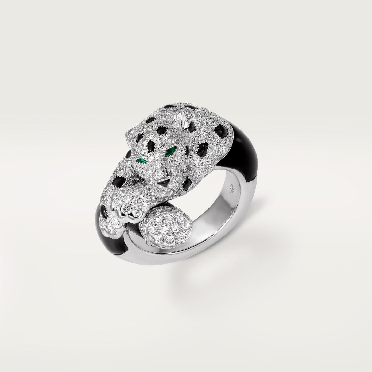 Bague Panthère de Cartier, onyx, pavée