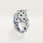 Bague Panthère de Cartier, saphir, pavée