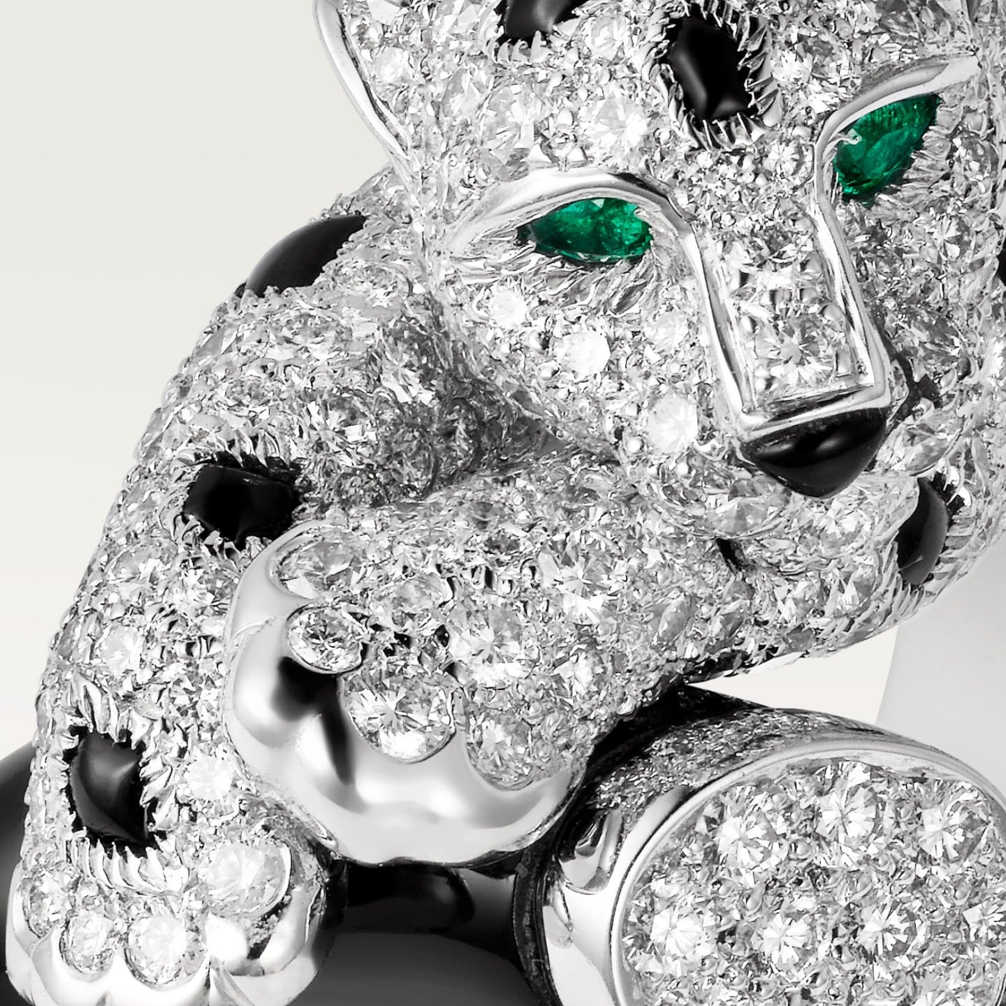 Bague Panthère de Cartier, onyx, pavée
