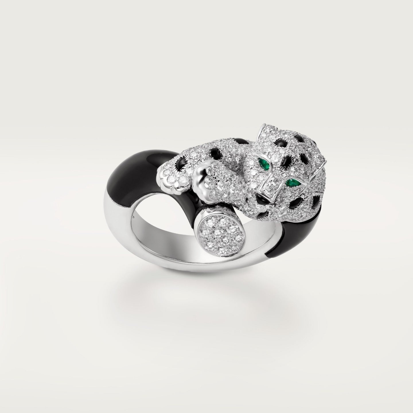Bague Panthère de Cartier, onyx, pavée