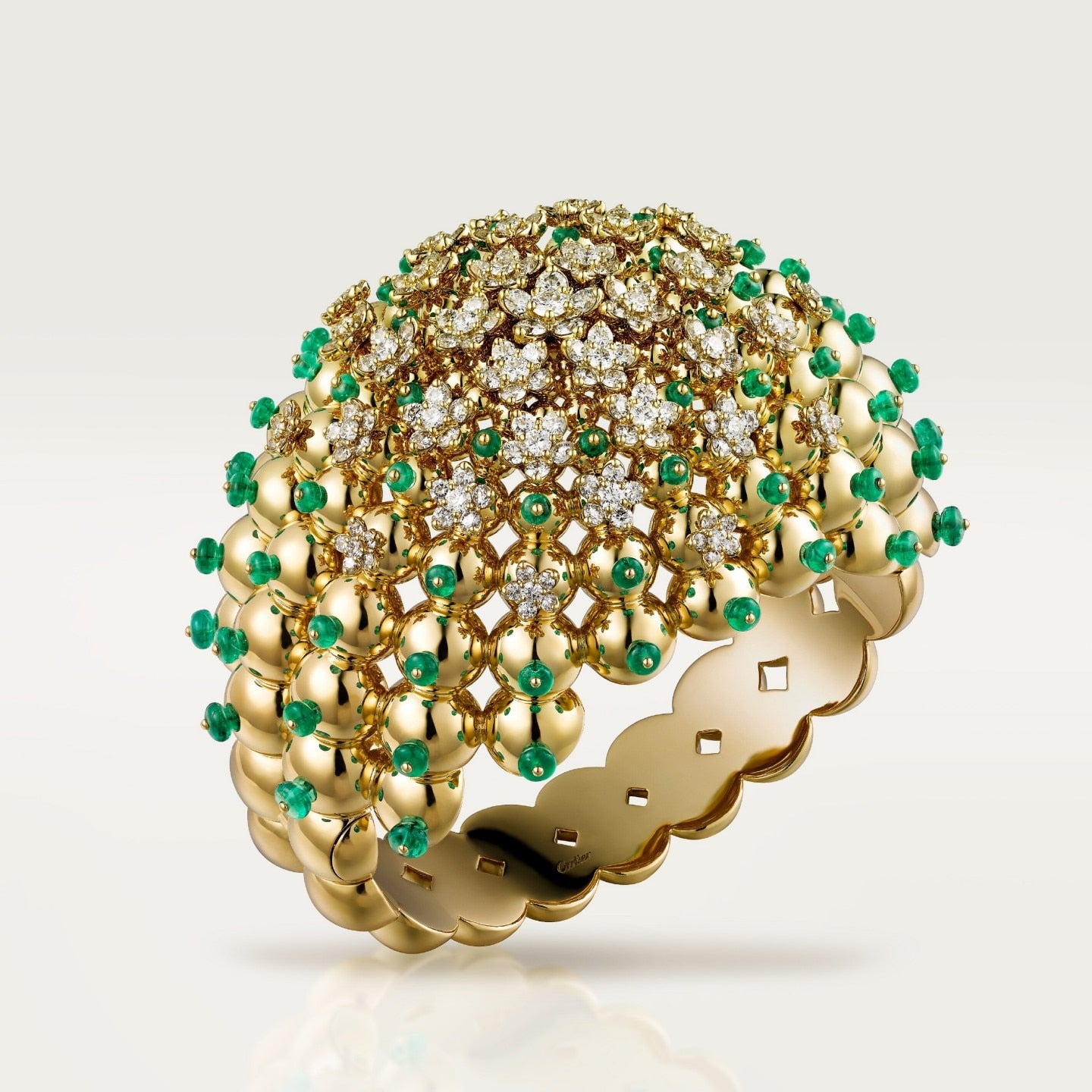 Bracelet Cactus de Cartier, boules émeraudes, diamants