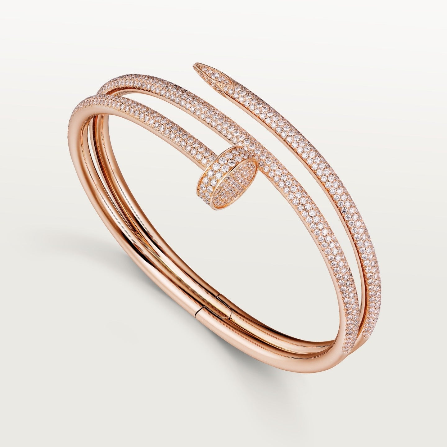 Bracelet Juste un Clou, double, semi-pavé