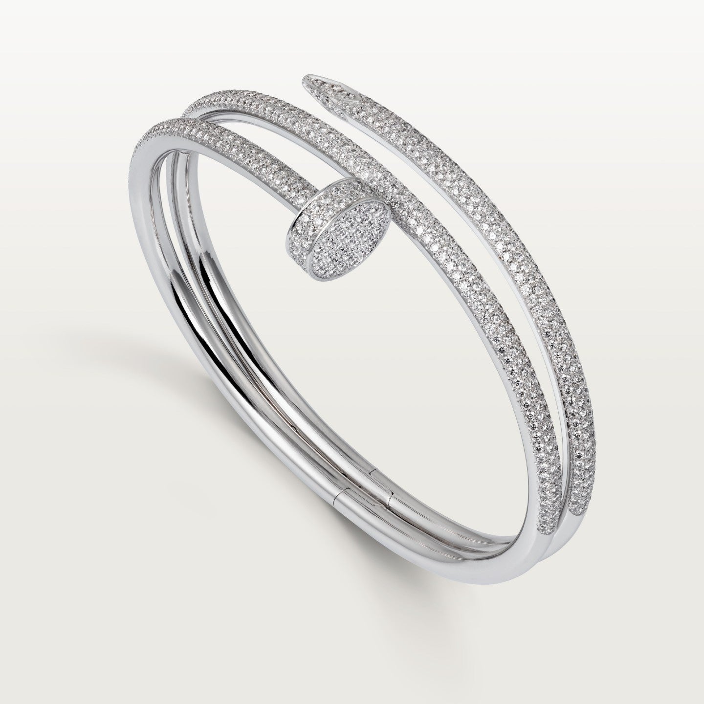 Bracelet Juste un Clou, double, semi-pavé