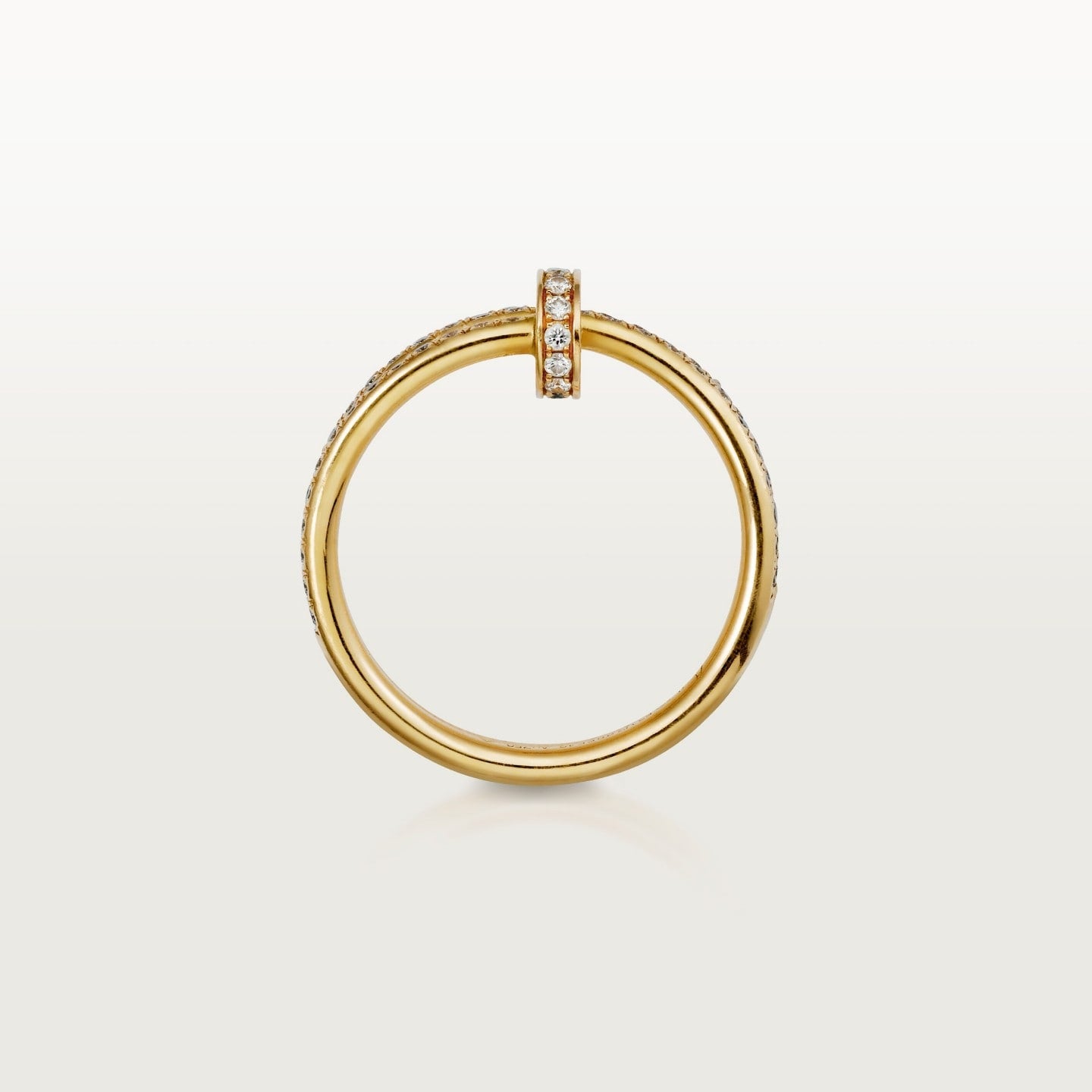 Bague Juste un Clou, double, semi-pavée