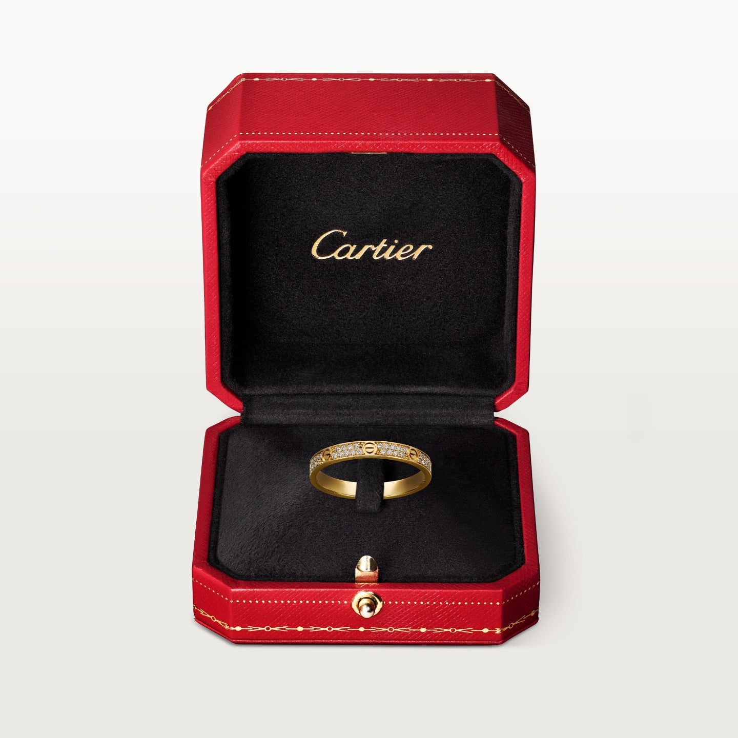 Bague LOVE, mini modèle, pavée