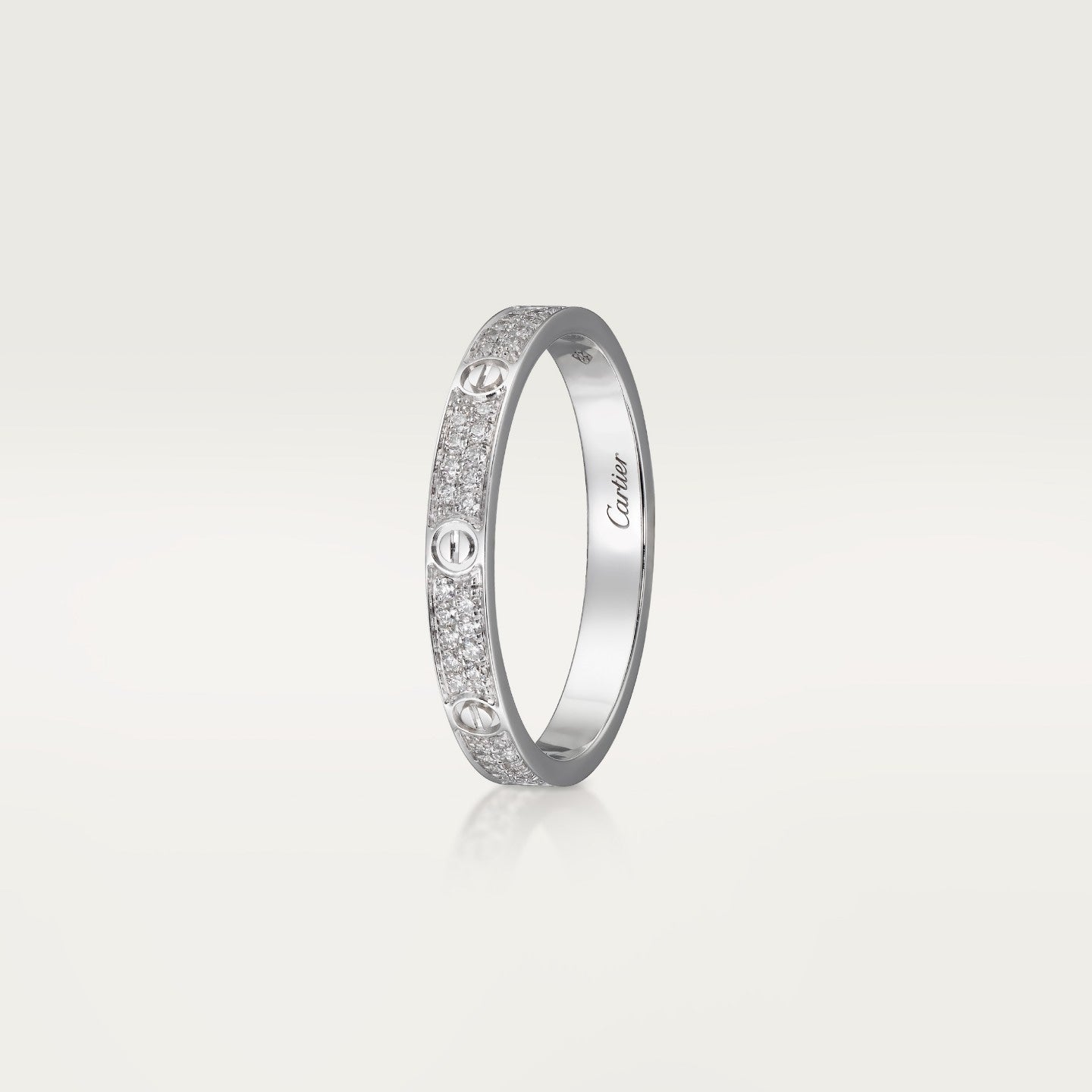 Bague LOVE, mini modèle, pavée