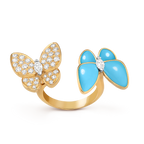 Bague Entre les Doigts Deux Papillons