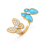 Bague Entre les Doigts Deux Papillons