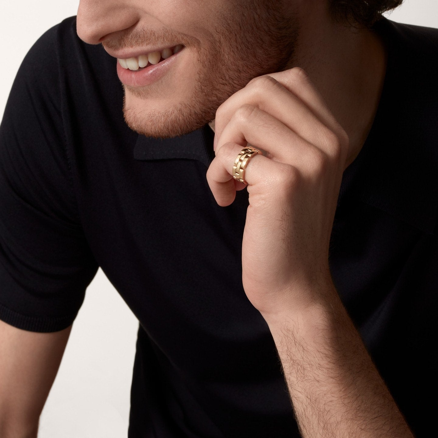 Bague Maillon Panthère, trois rangs