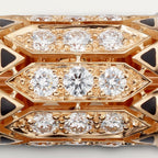 Bague Géometrie & Contrastes, corail, pavée