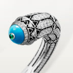 Bracelet Géometrie & Contrastes, turquoise, pavé